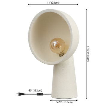 Claude 17.5" Contemporary Minimalist Resin Half-Globe Column LED Table Lamp